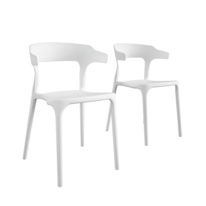 Poolside Gossip Felix Stacking Dining Chairs, Indoor/Outdoor, Set of 2 - White - 2-Pack