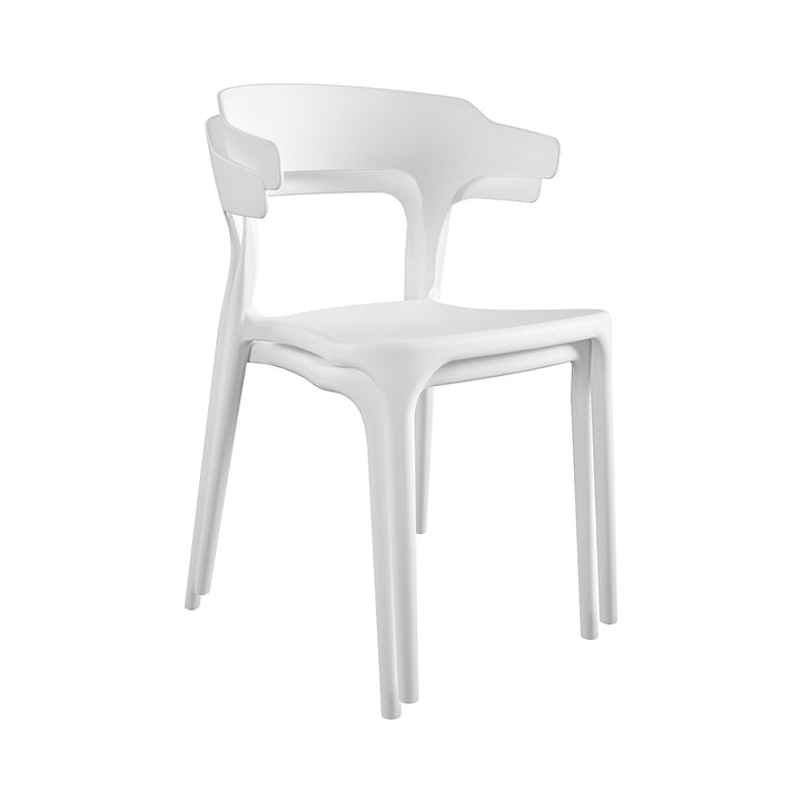Poolside Gossip Felix Stacking Dining Chairs, Indoor/Outdoor, Set of 2 - White - 2-Pack