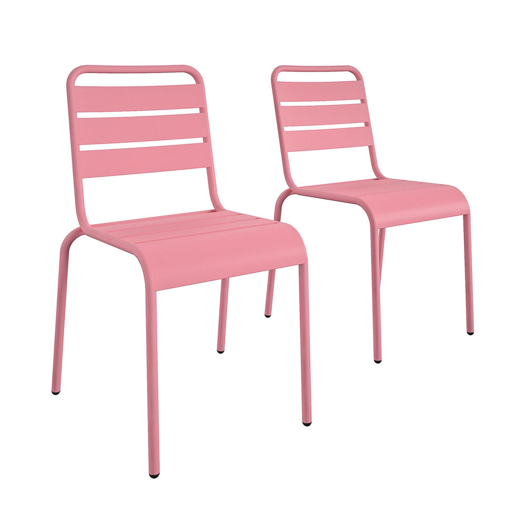 Poolside Gossip June Outdoor/Indoor Stacking Dining Chairs, Set of 2 - Pink - 2-Pack