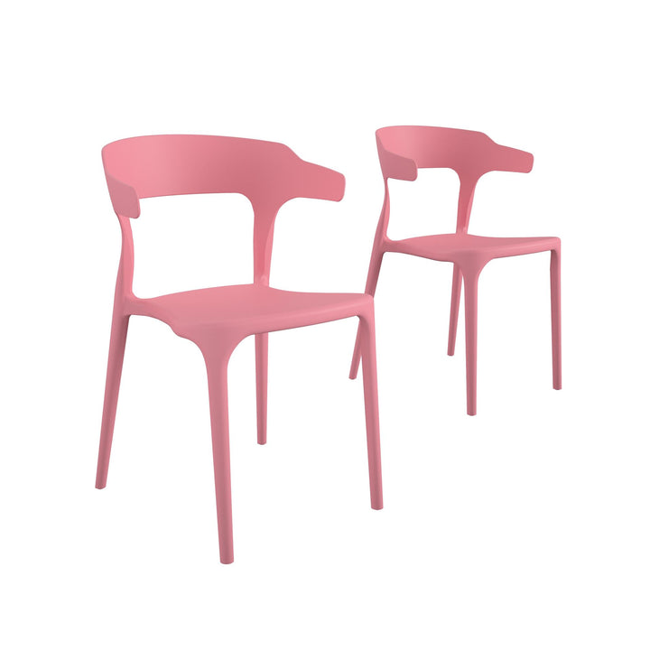 Poolside Gossip Felix Stacking Dining Chairs, Indoor/Outdoor, Set of 2 - Pink - 2-Pack