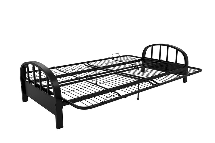 Ailee Metal Full Size Futon Frame with Multiple Reclining Positions - Black
