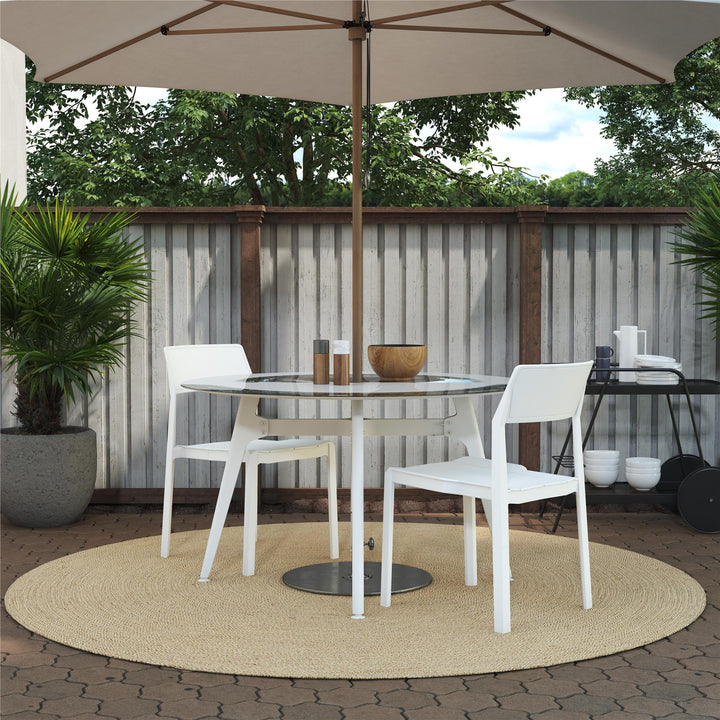 Chandler patio dining chairs set -  White 