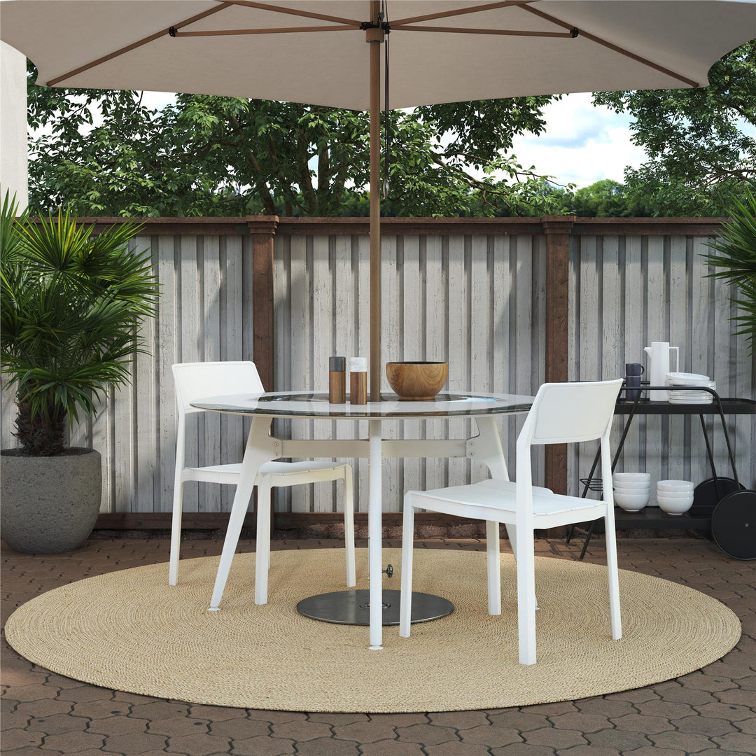 Poolside Collection Chandler Stacking Dining Chairs Indoor/Outdoor, Set of 2 - White - 2-Pack