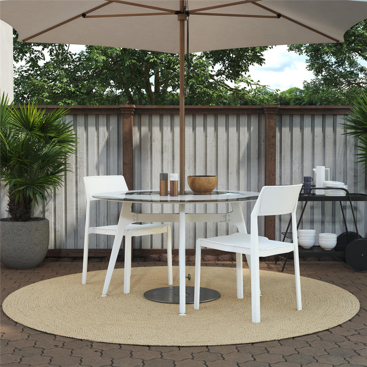 Poolside Collection Chandler Stacking Dining Chairs Indoor/Outdoor, Set of 2 - White - 2-Pack