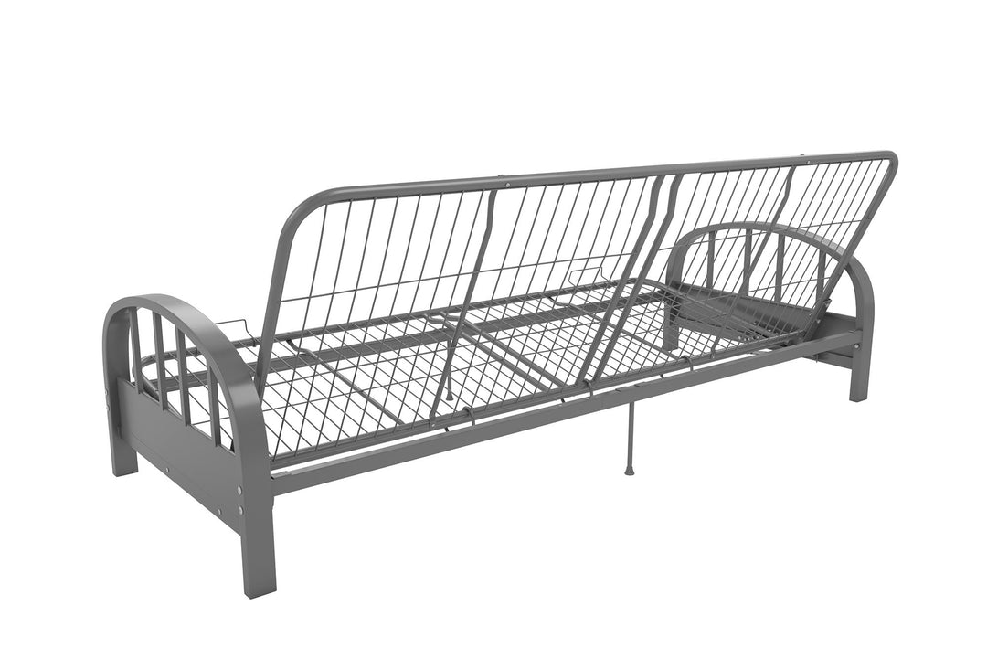 Ailee Metal Full Size Futon Frame with Multiple Reclining Positions - Silver