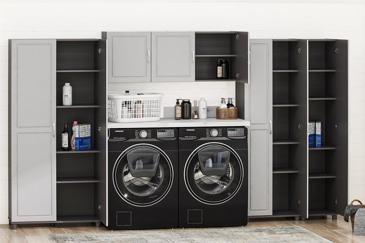 Kendall 54 Inch Multipurpose Storage Wall Cabinet with Shelves - Gray