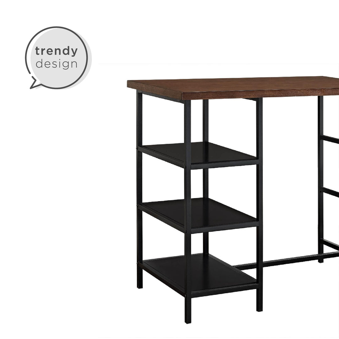 3-piece dining solution with wooden finish -  Dark Mahogany
