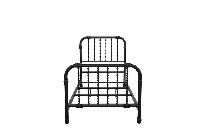 Monarch Hill Wren Metal Bed with Curved Scrollwork Design - Black - Twin