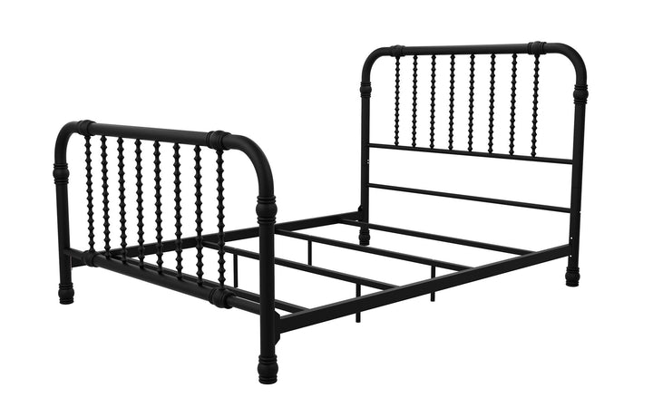 Monarch Hill Wren Metal Bed with Curved Scrollwork Design - Black - Full