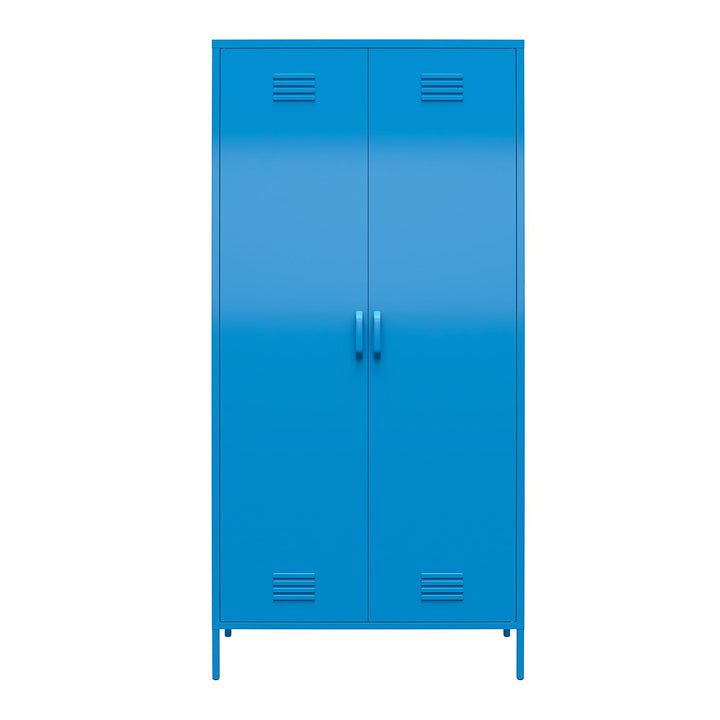 Cache Tall 2 Door Metal Locker Cabinet  -  Blue
