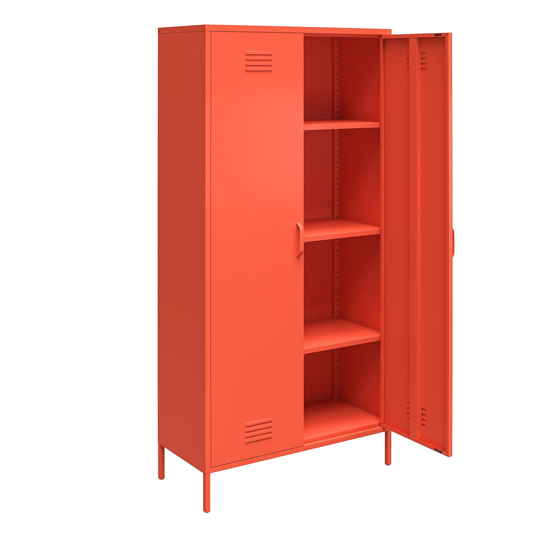 Tall metal cabinet with dual doors -  Orange