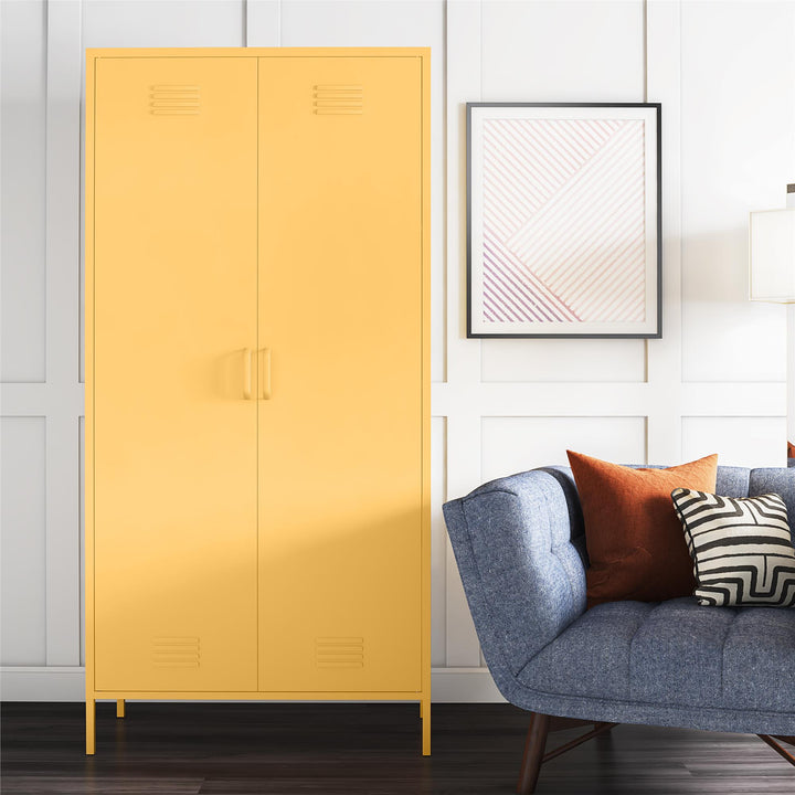 Secure and functional tall locker -  Yellow