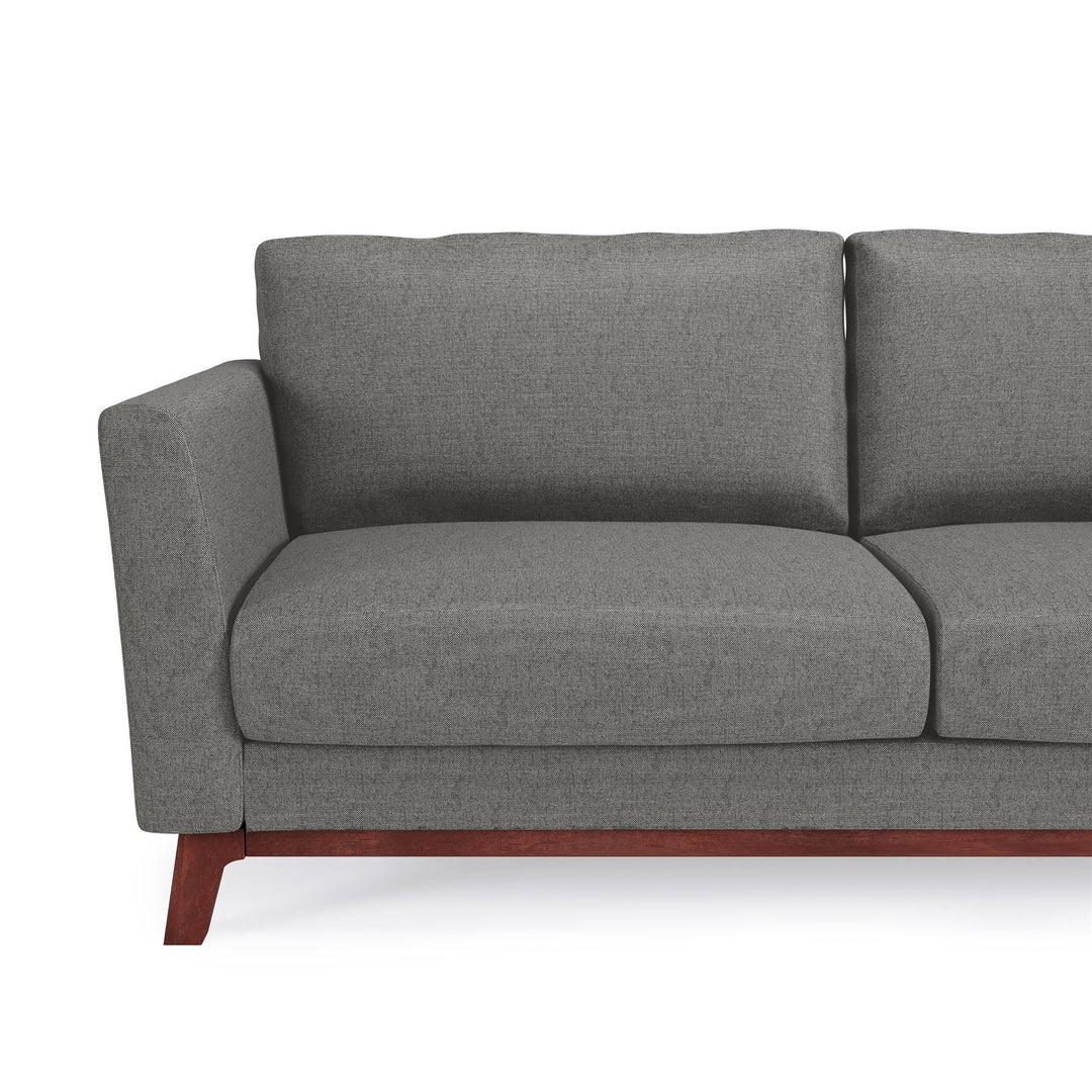 Middlefield Wood Base 3 Seater Sofa - Gray