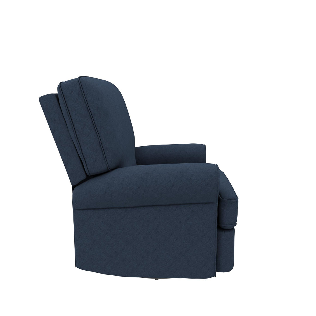 Comfortable Glider Recliner with Pillowback -  Navy