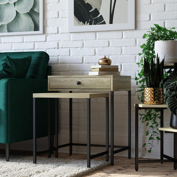 Chic 2-tone nesting side tables - Natural