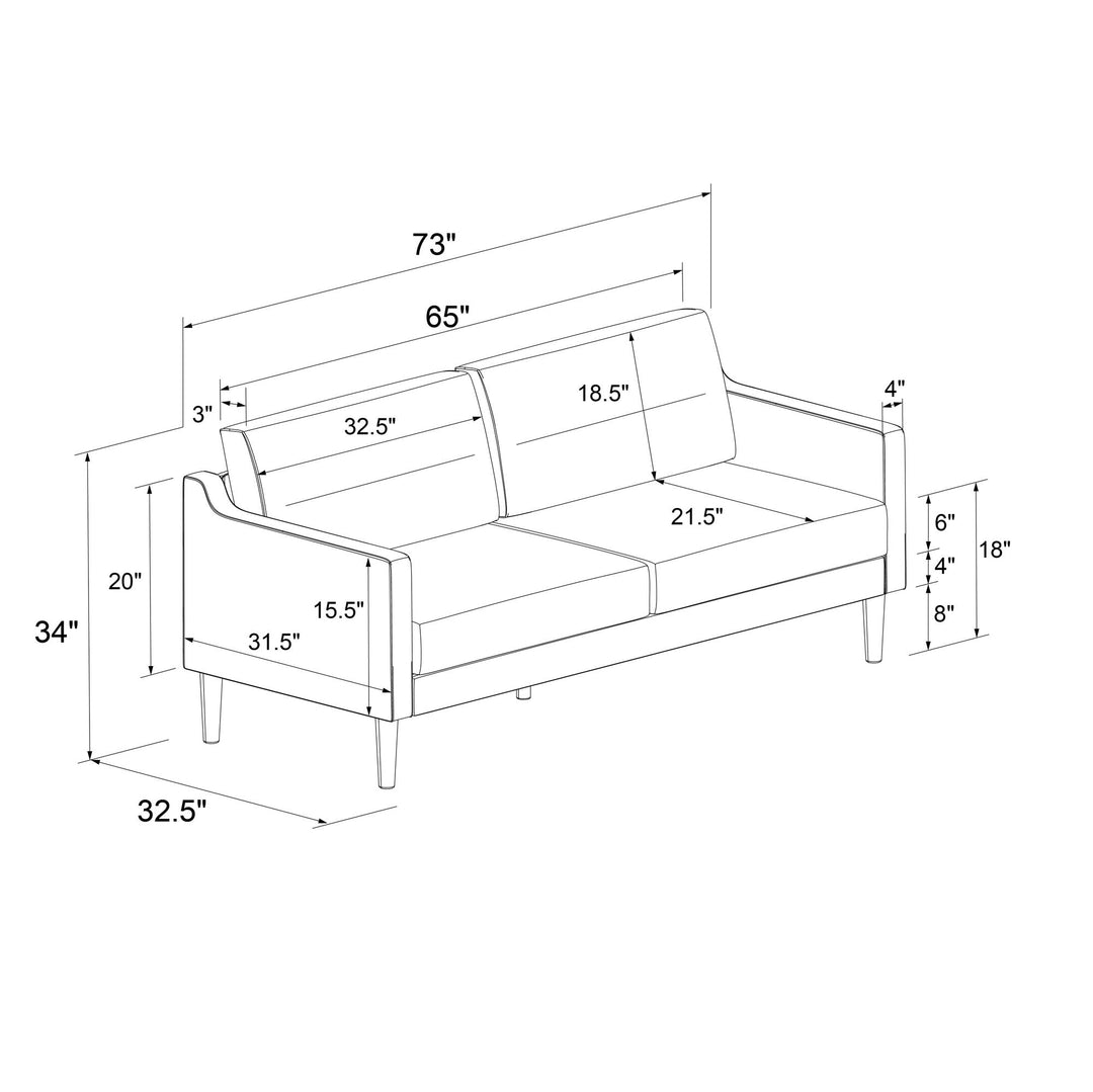 Lyndhurst 3-Seater Sofa - Light Gray