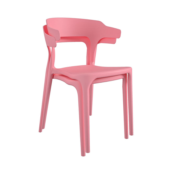 Poolside Gossip Felix Stacking Dining Chairs, Indoor/Outdoor, Set of 2 - Pink - 2-Pack