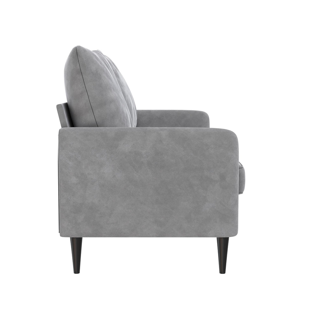 Cassia Pillowback 3-Seater Velvet Sofa with Pocket Coil Seating - Light Gray