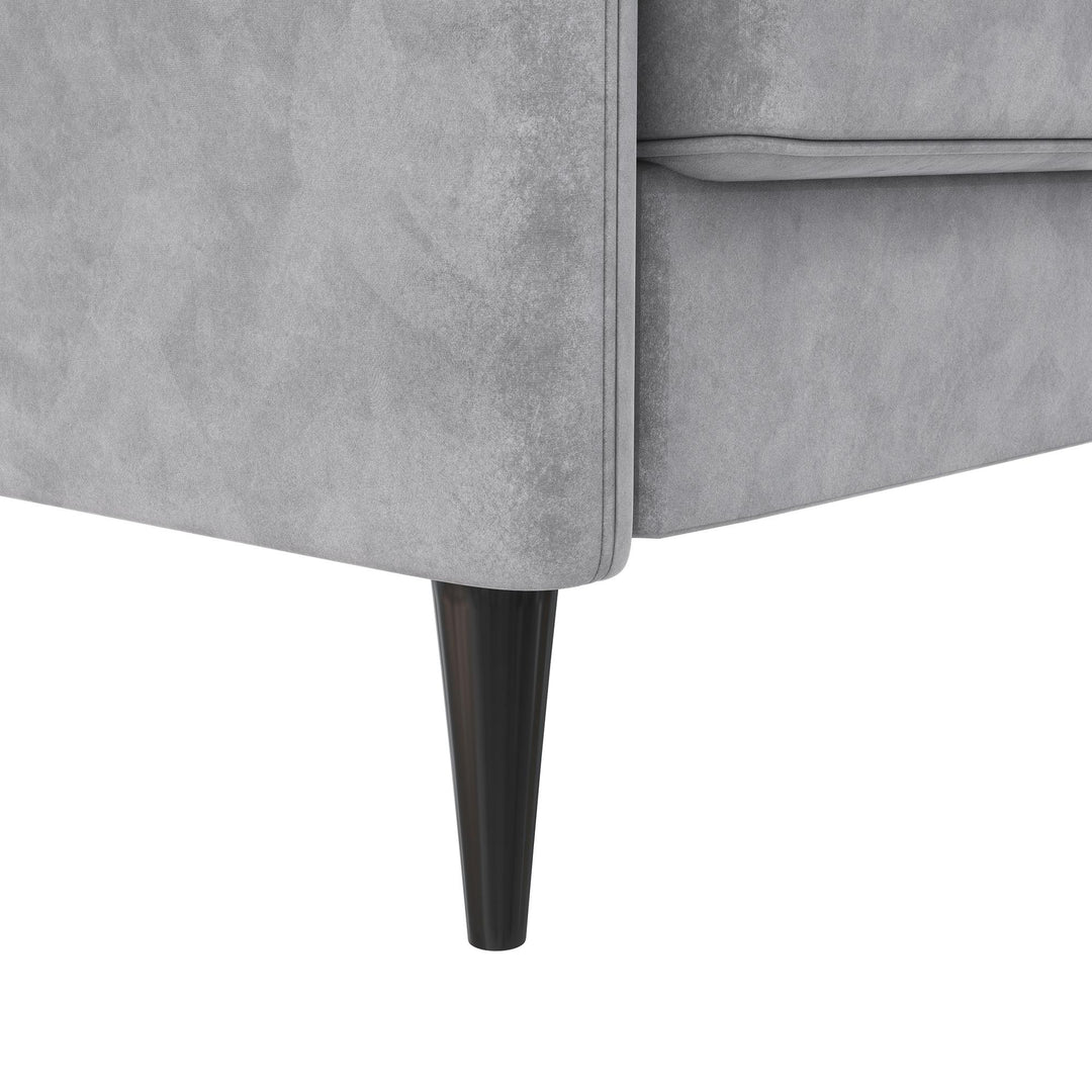 Cassia Pillowback 3-Seater Velvet Sofa with Pocket Coil Seating - Light Gray
