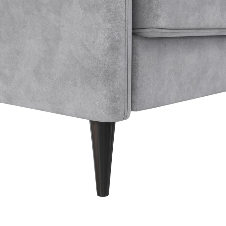 Cassia Pillowback 3-Seater Velvet Sofa with Pocket Coil Seating - Light Gray