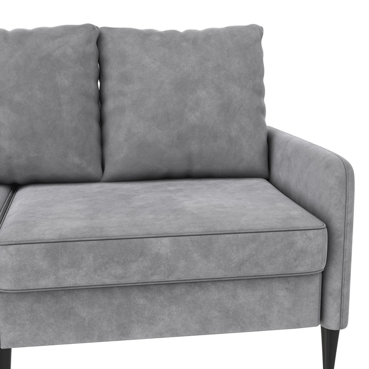 Cassia Pillowback 3-Seater Velvet Sofa with Pocket Coil Seating - Light Gray