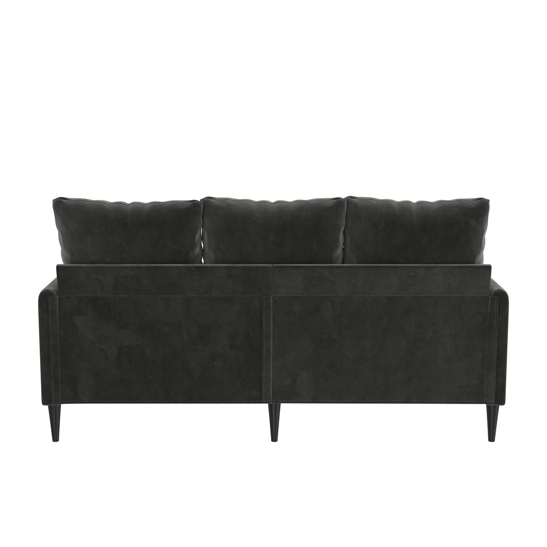Cassia Pillowback 3-Seater Velvet Sofa with Pocket Coil Seating - Dark Gray