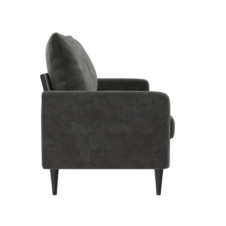 Cassia Pillowback 3-Seater Velvet Sofa with Pocket Coil Seating - Dark Gray