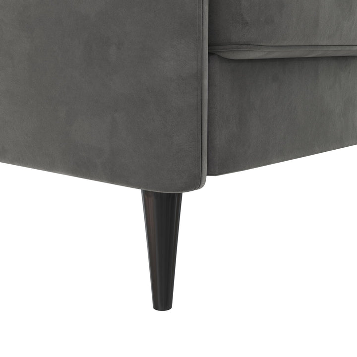 Cassia Pillowback 3-Seater Velvet Sofa with Pocket Coil Seating - Dark Gray