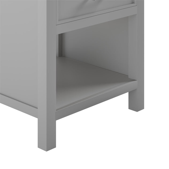 Maine 24 Inch Bathroom Vanity with Carrera Countertop and Rectangular Ceramic Sin - Gray - 24"