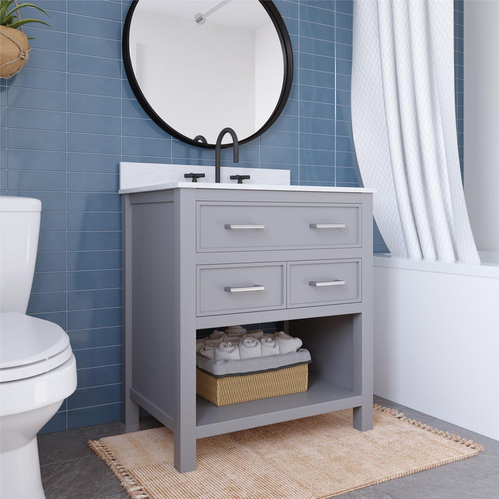 Maine 30 Inch Bathroom Vanity - Gray - 30"