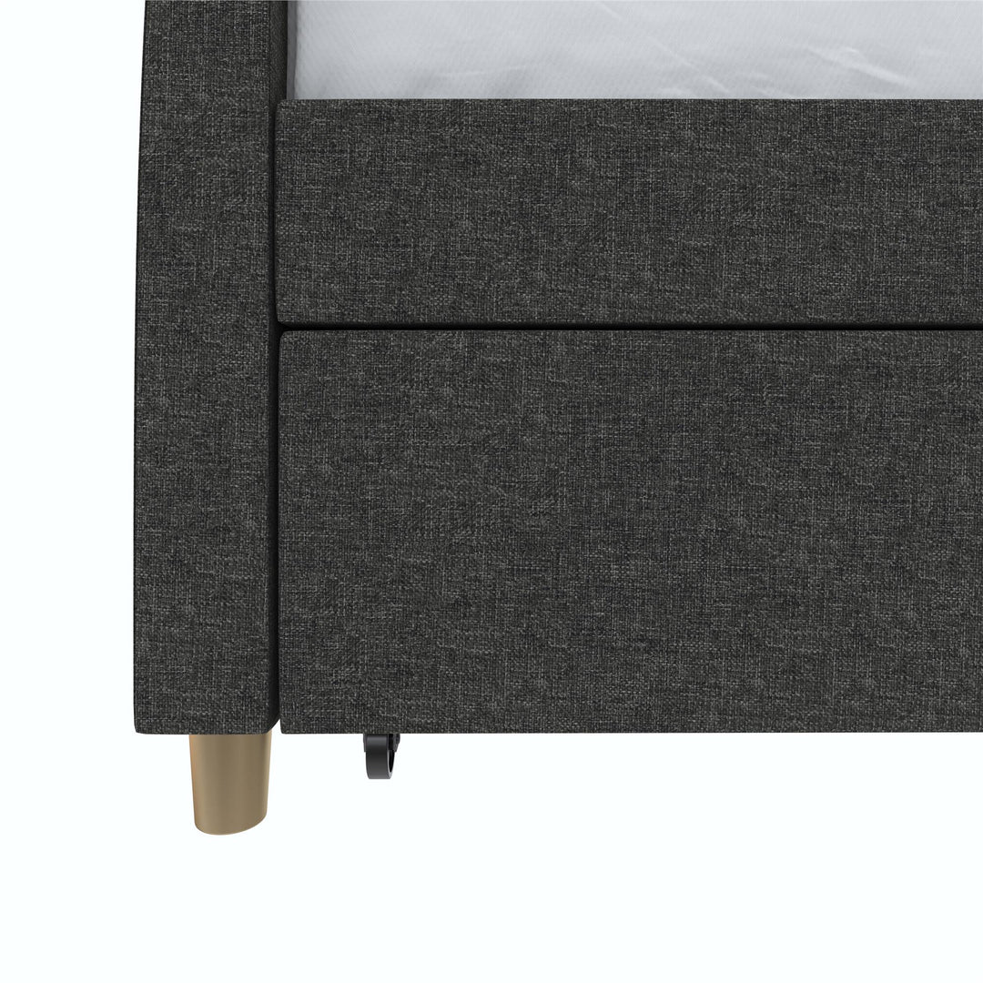 Daphne Upholstered Daybed with Trundle - Dark Gray - Twin-Over-Twin