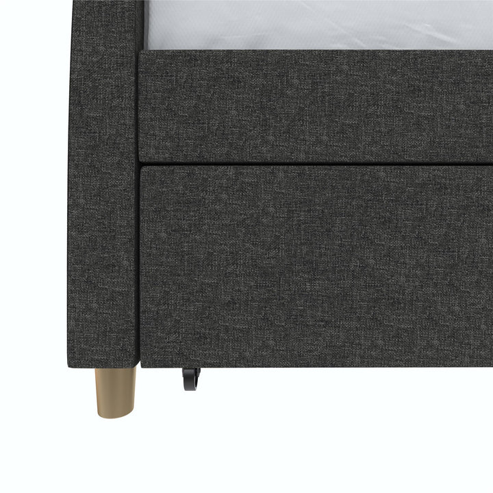 Daphne Upholstered Daybed with Trundle - Dark Gray - Twin-Over-Twin