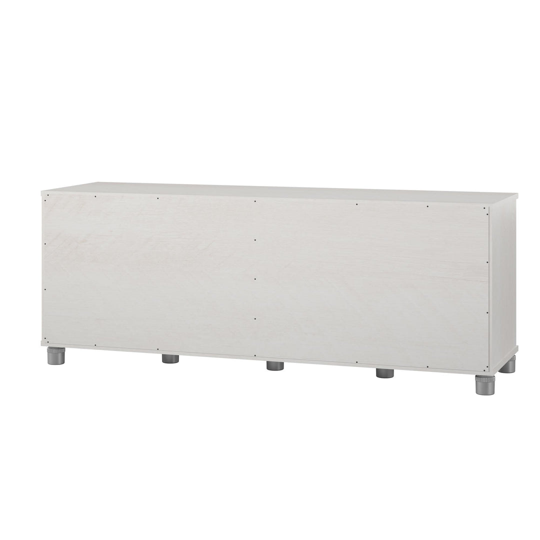 Shoe Storage Bench with 2 Open and 2 Closed Storage Compartments - Ivory Oak
