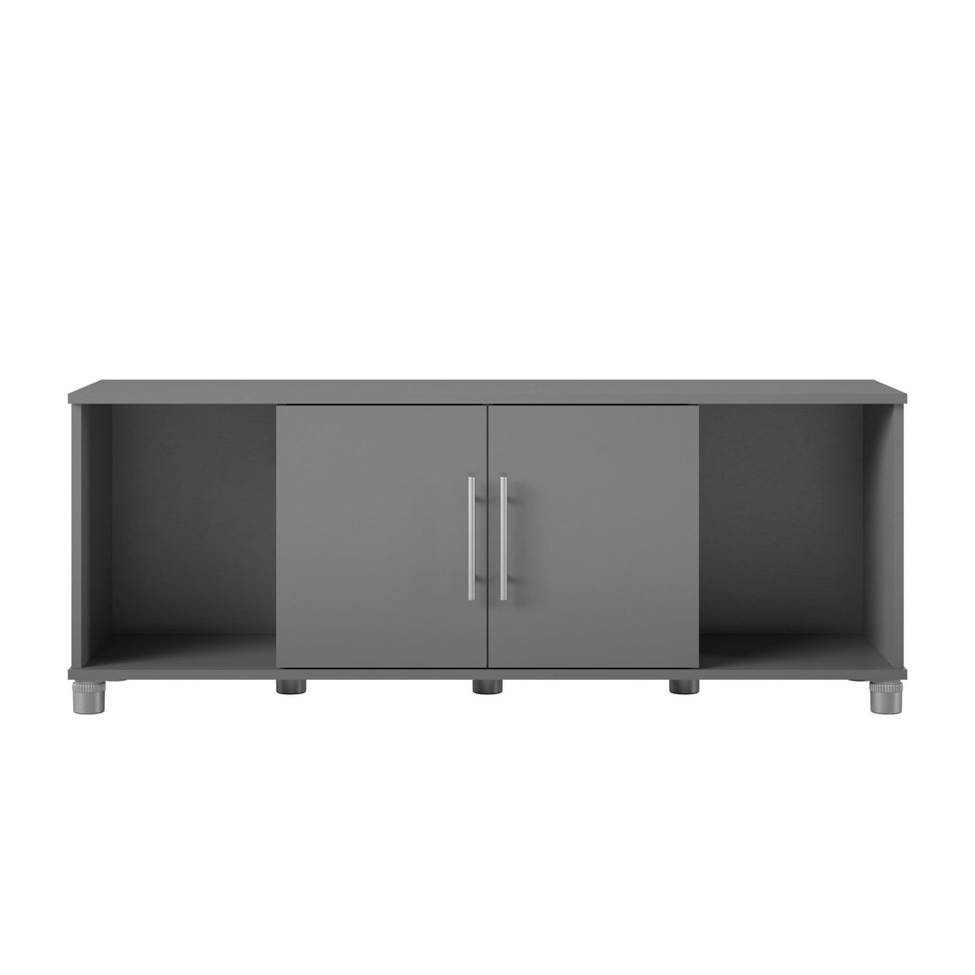 Shoe Storage Bench with 2 Open and 2 Closed Storage Compartments - Graphite Grey
