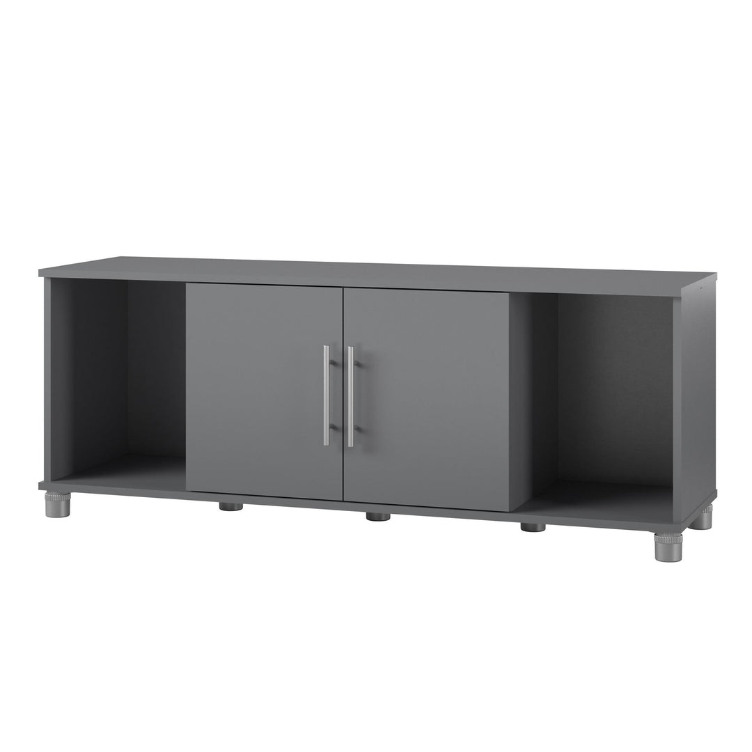 Shoe Storage Bench with 2 Open and 2 Closed Storage Compartments - Graphite Grey