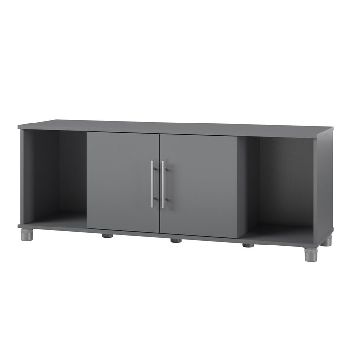 Shoe Storage Bench with 2 Open and 2 Closed Storage Compartments - Graphite Grey