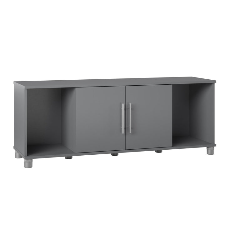 Shoe Storage Bench with 2 Open and 2 Closed Storage Compartments - Graphite Grey
