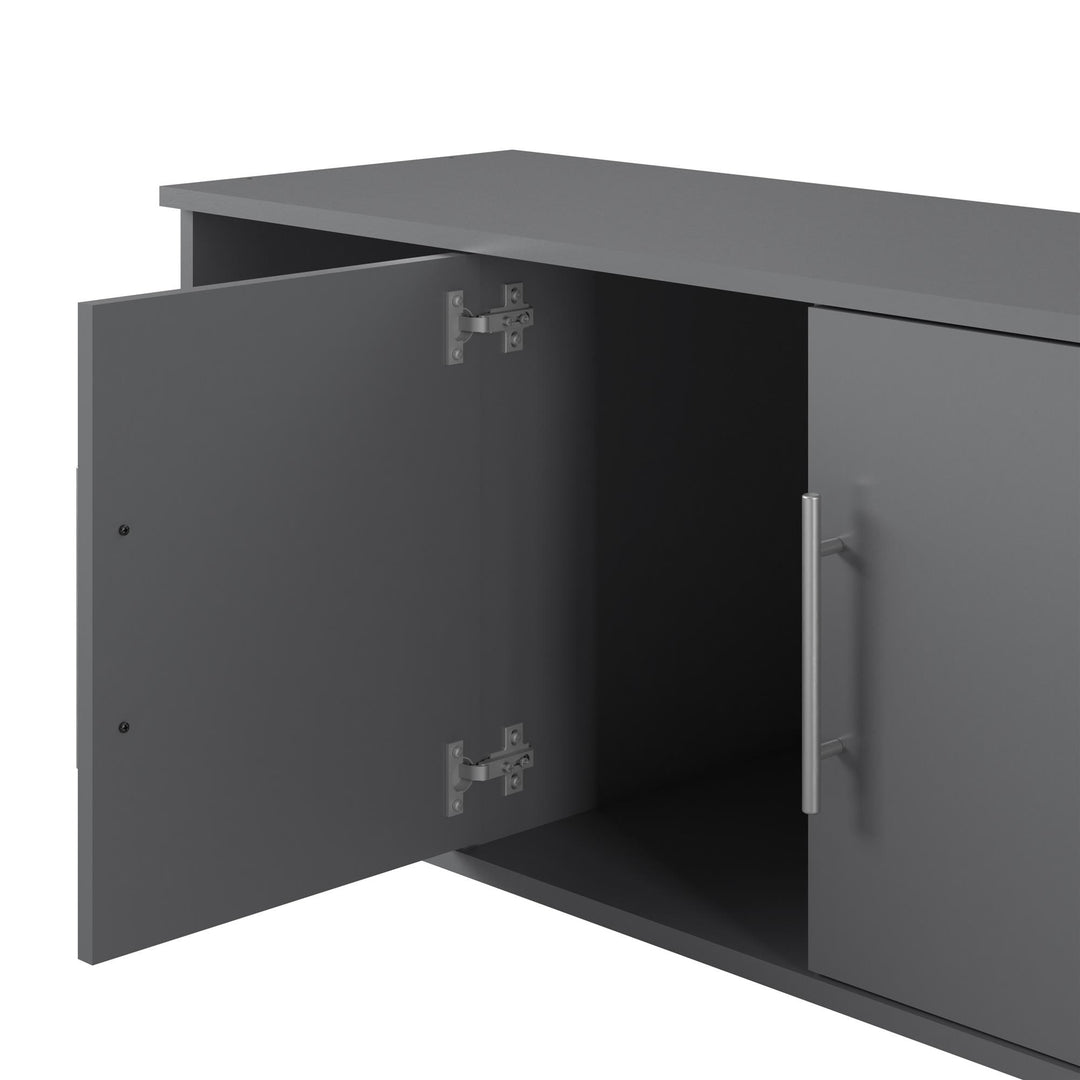 Shoe Storage Bench with 2 Open and 2 Closed Storage Compartments - Graphite Grey