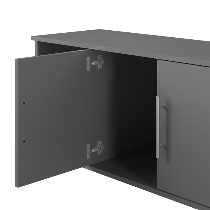 Shoe Storage Bench with 2 Open and 2 Closed Storage Compartments - Graphite Grey