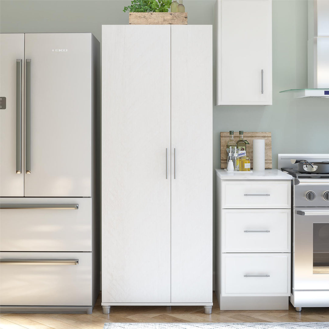 Camberly Tall Asymmetrical Cabinet - Ivory Oak