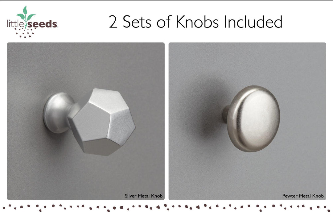 Nightstand with Multiple Knobs -  Gray
