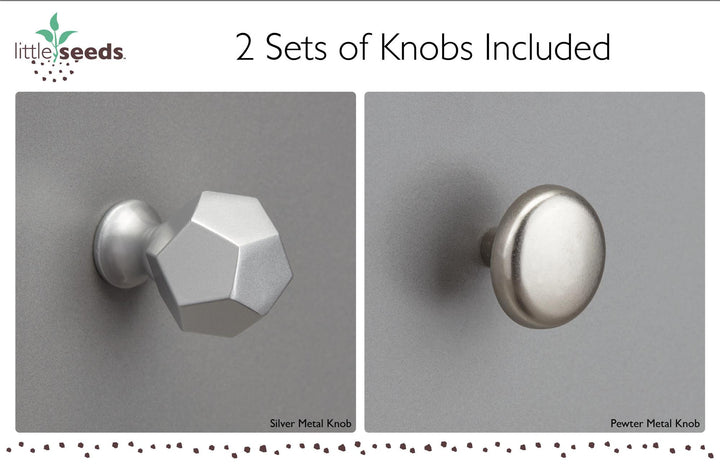 Nightstand with Multiple Knobs -  Gray
