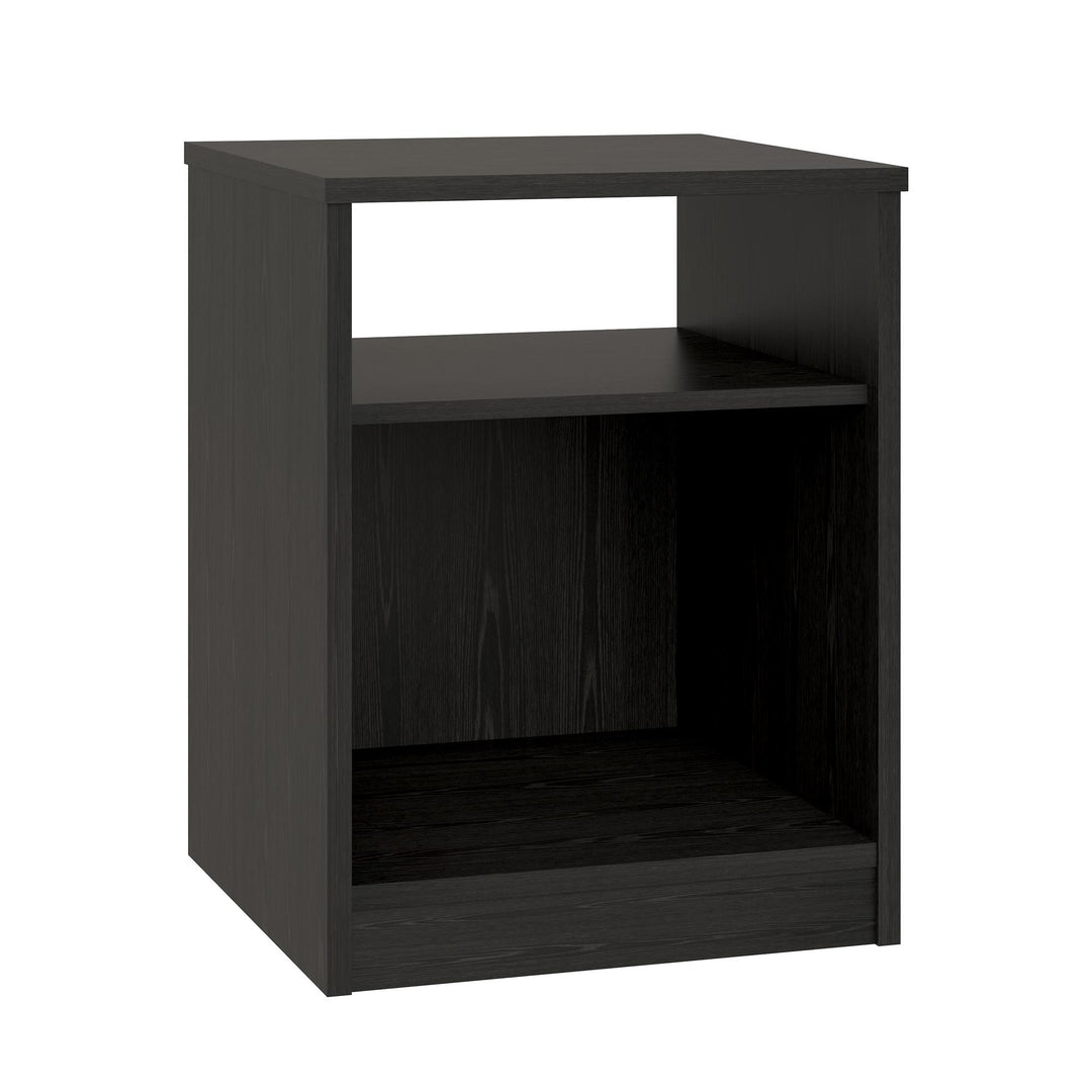 Heritage Nightstand with 1 Shelf and Cubby - Black Oak