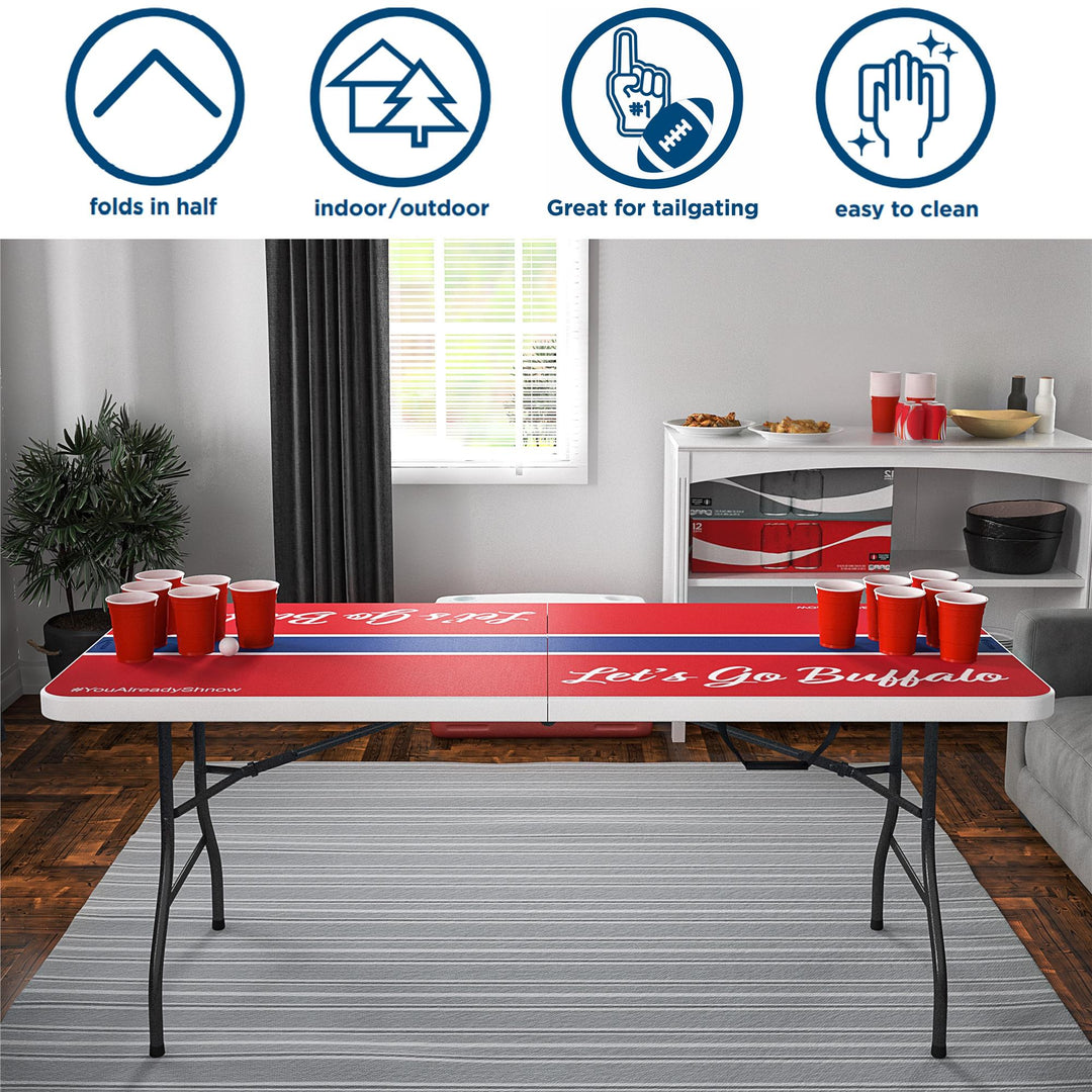 COSCO 6 Ft. Tailgating Table Portable Fold-in-Half - Red - 6’ FIH