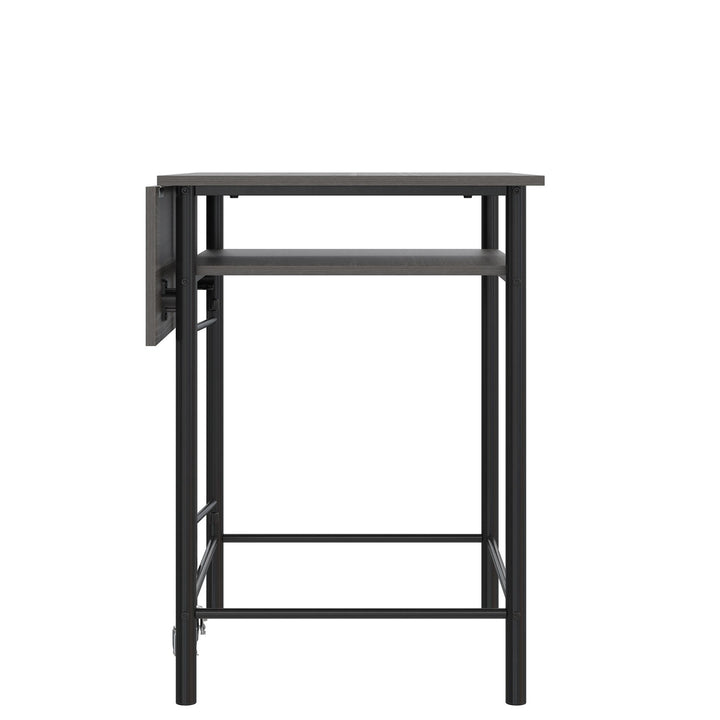 Jace Counter Height Kitchen 3 Piece Pub Set with Drop Leaf and 2 Counter Height Stools - Gray