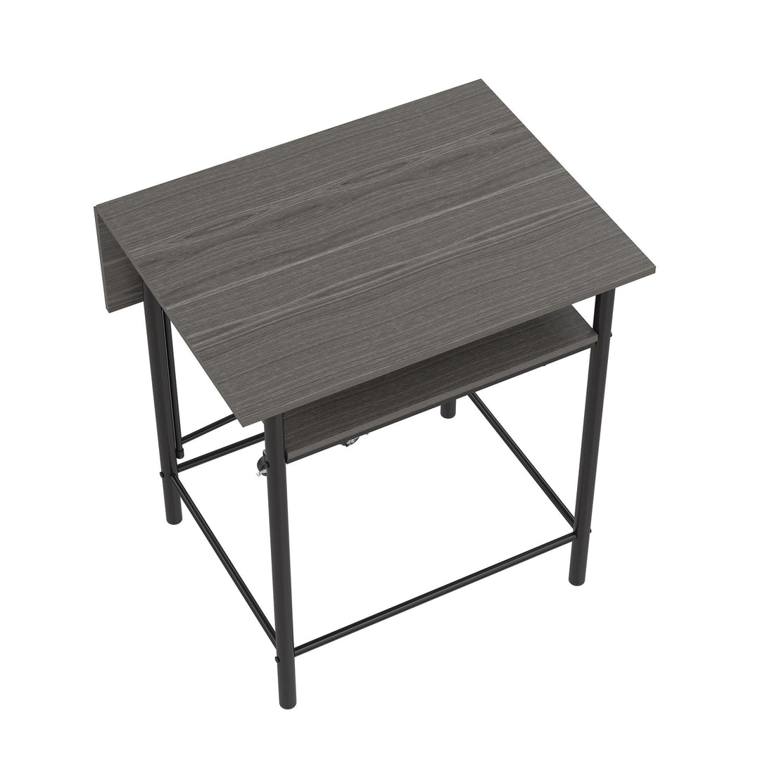 Jace Counter Height Kitchen 3 Piece Pub Set with Drop Leaf and 2 Counter Height Stools - Gray