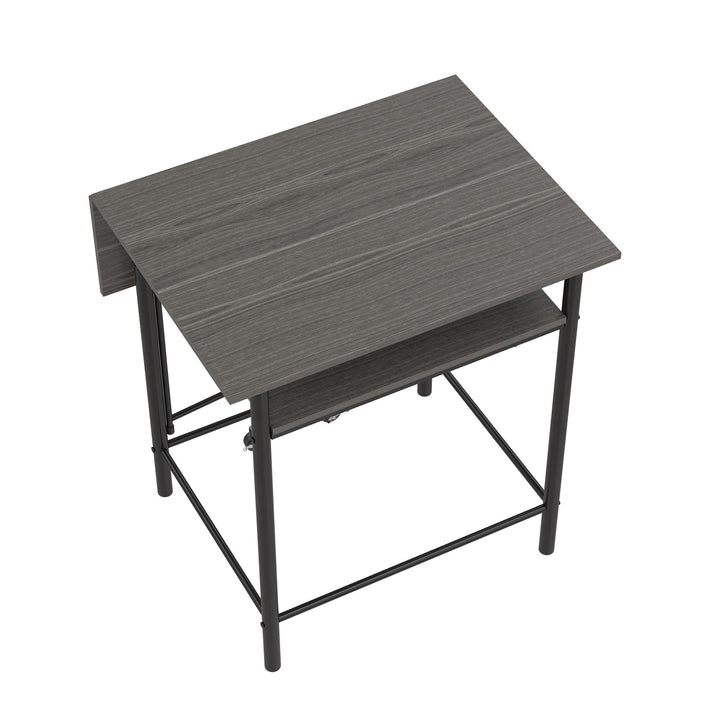 Jace Counter Height Kitchen 3 Piece Pub Set with Drop Leaf and 2 Counter Height Stools - Gray