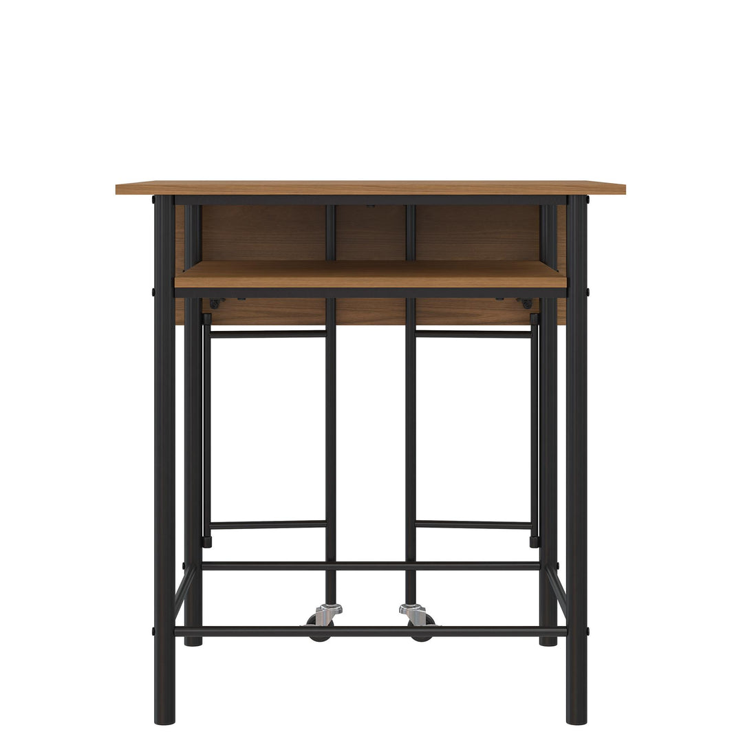 Jace Counter Height Kitchen 3 Piece Pub Set with Drop Leaf and 2 Counter Height Stools - Beige