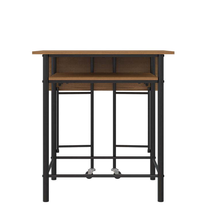 Jace Counter Height Kitchen 3 Piece Pub Set with Drop Leaf and 2 Counter Height Stools - Beige