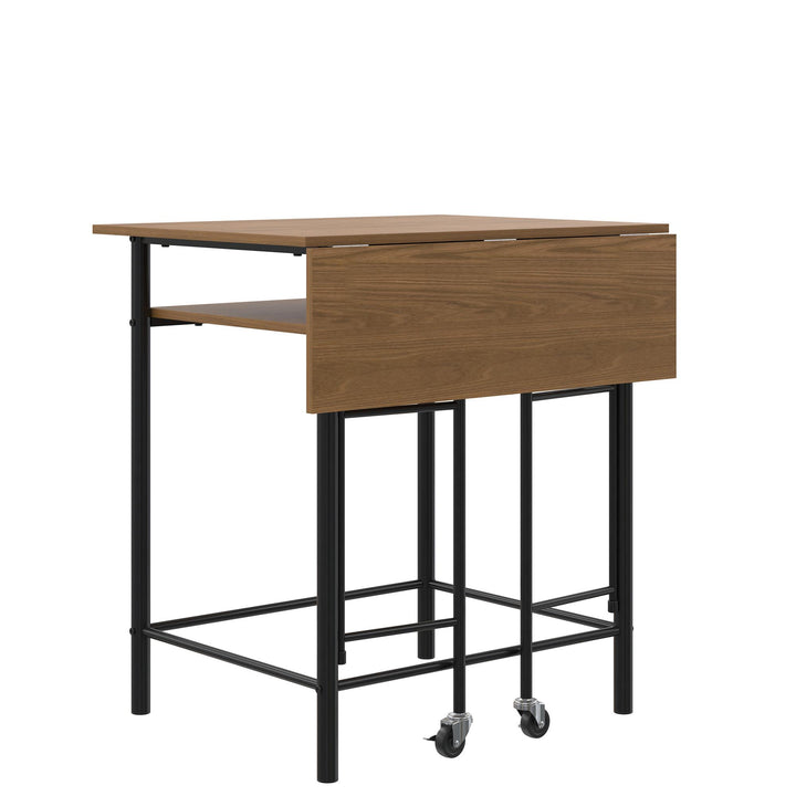 Jace Counter Height Kitchen 3 Piece Pub Set with Drop Leaf and 2 Counter Height Stools - Beige